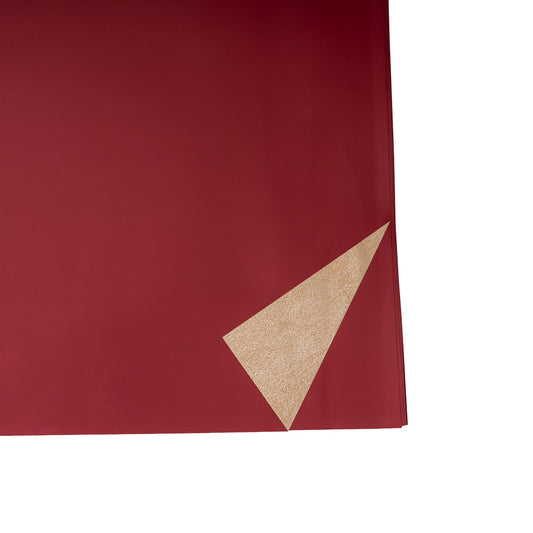 Feuilles de film bicolore kraft   bordeau 57x56cm