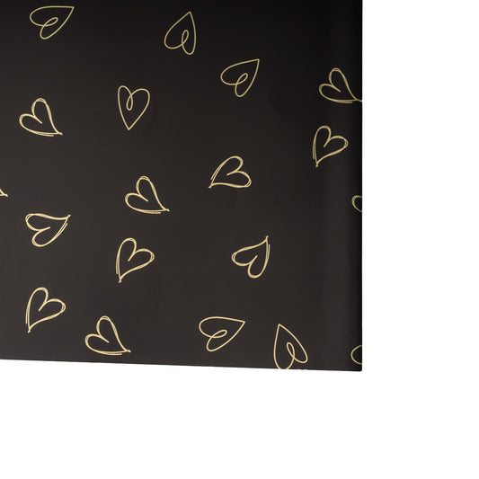 Feuilles de film noir motif coeur 57x56cm