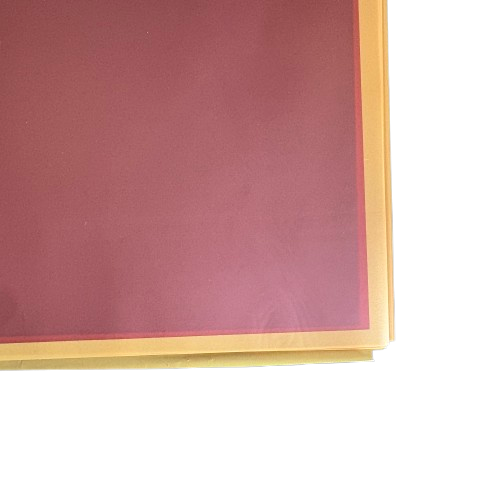 Feuilles de film bordeaux contour Or 57x56cm