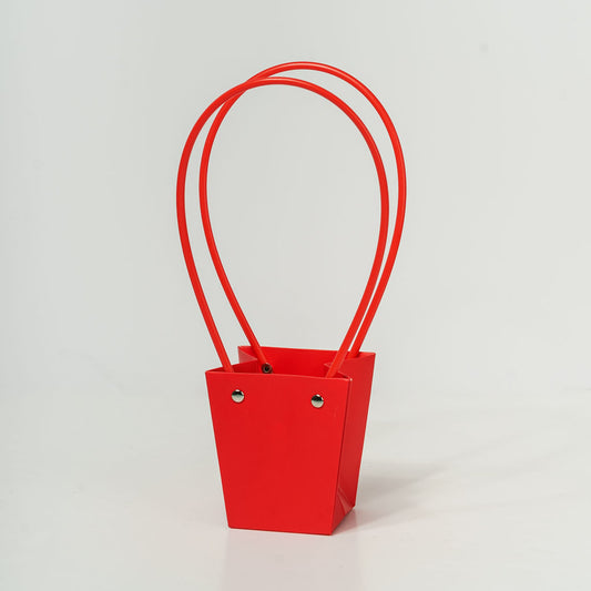 Sacs PVC Rouge avec anse,   9cm x 6,5cm x 10cm