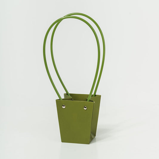 Sacs PVC Vert fonce avec anse,   9cm x 6,5cm x 10cm