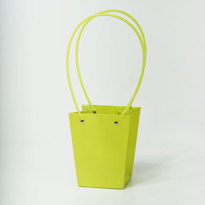 Sacs PVC Vert avec anse,   13cm x 9,5cm x 15,5cm