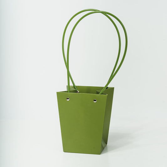 Sacs PVC Vert fonce avec anse,   13cm x 9,5cm x 15,5cm