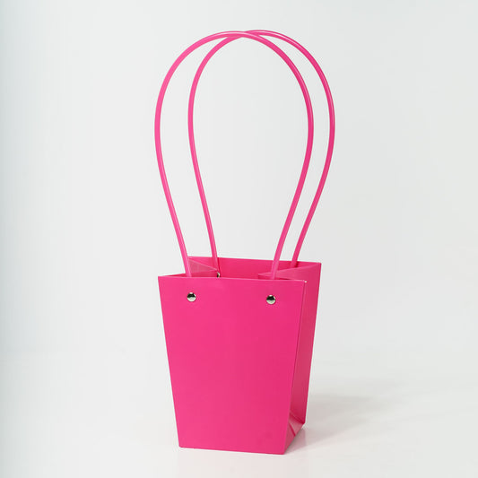 Sacs PVC Fuchsia avec anse,   13cm x 9,5cm x 15,5cm