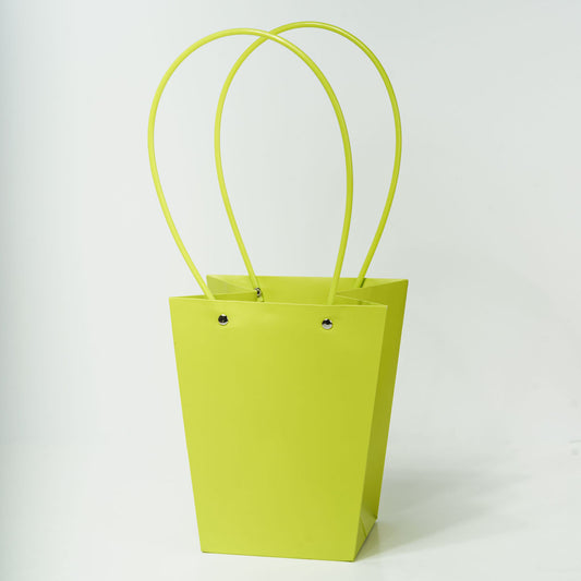 Sacs PVC Vert avec anse,    17cm x 11,5cm x 20cm