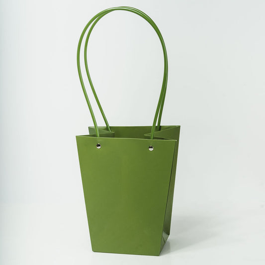 Sacs PVC Vert fonce avec anse,    17cm x 11,5cm x 20cm