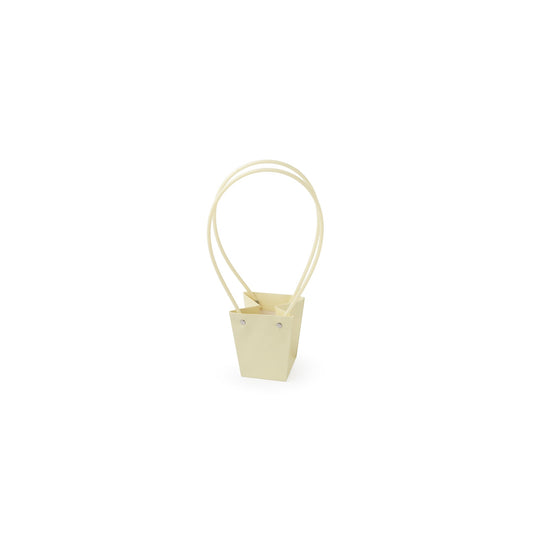 Sacs en carton  Jaune avec anse PVC,   9cm x 6,5cm x 10cm