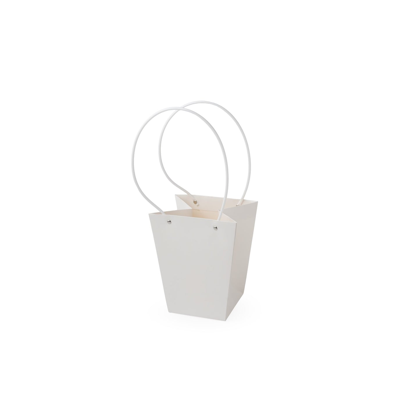 Sacs en carton  Blanc avec anse PVC,    17cm x 11,5cm x 20cm