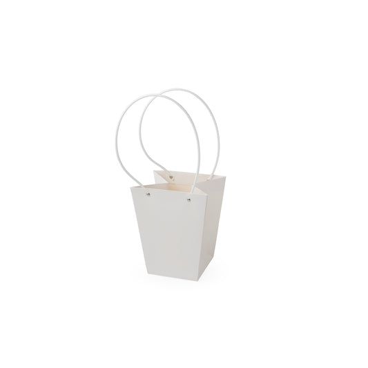 Sacs en carton  Blanc avec anse PVC,    17cm x 11,5cm x 20cm