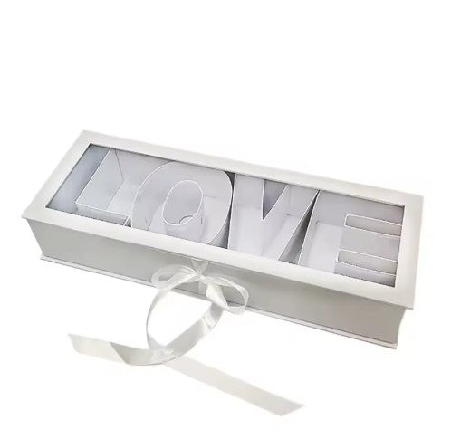 Boite blanche rectangle écriture LOVE 56x2x10cm