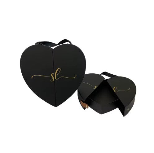 Lot de 2 boites cœurs noires