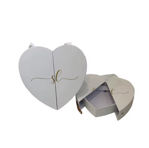 Lot de 2 boites cœurs blanches