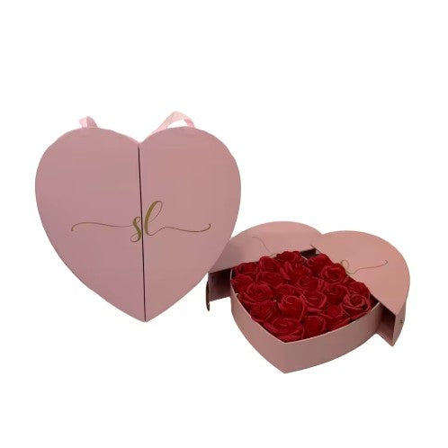 Lot de 2 boites cœurs roses