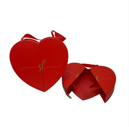 Lot de 2 boites cœurs rouges