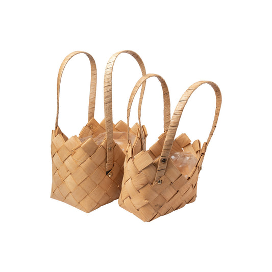 Lot de 2 paniers tresses (24x16x26cm ; 24x19x35cm)
