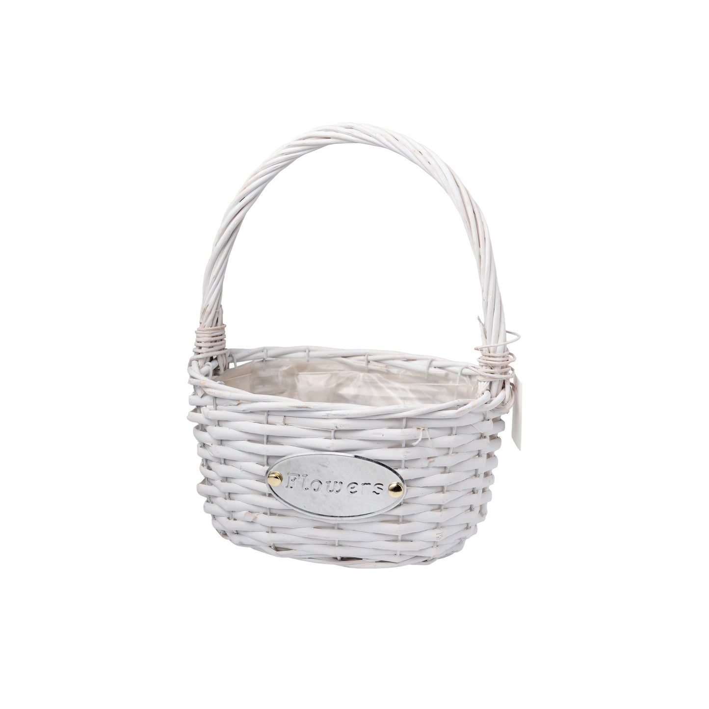 Panier blanc tresse 24x13x18cm
