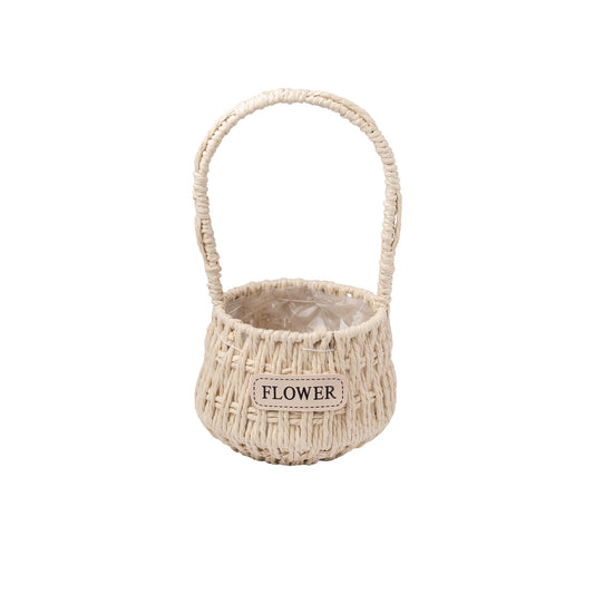 Panier tresse rond bombe 13x28cm