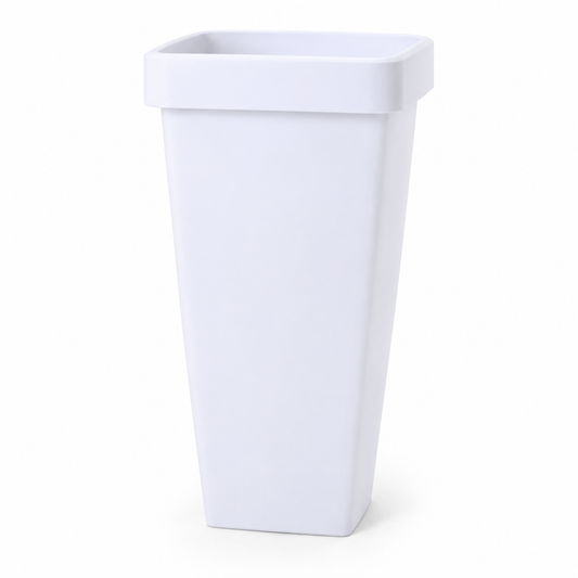 Seau carré blanc en plastique pour fleurs 34x17x11cm