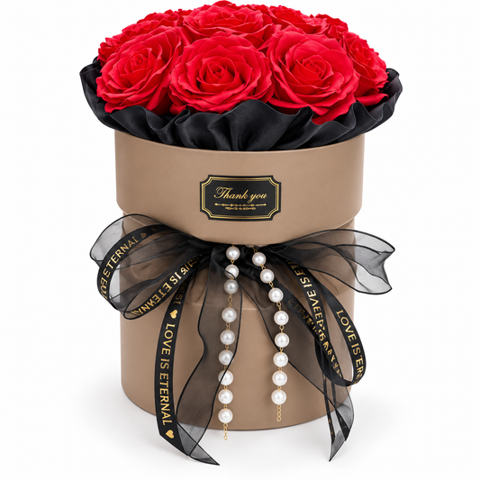 Composition de Fleurs Savon Rouge 19x19x30 cm
