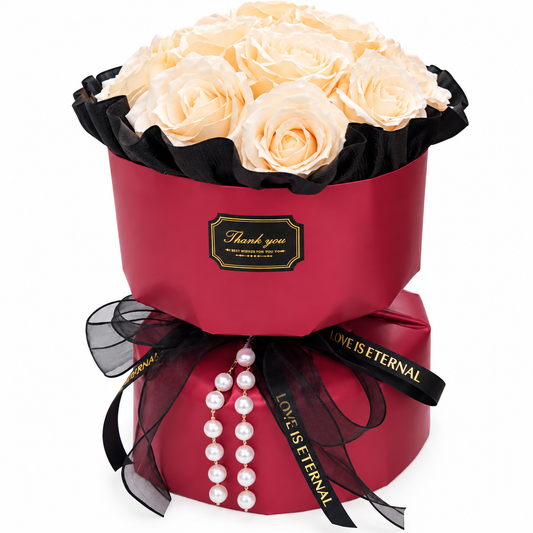 Composition de Fleurs Savon Ecru 19x19x30 cm