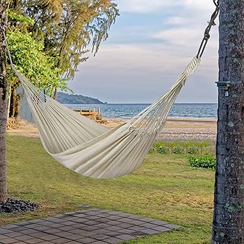 Hamac pour 2 personnes en coton polyester 150x200cm (charge maxi 200KG)