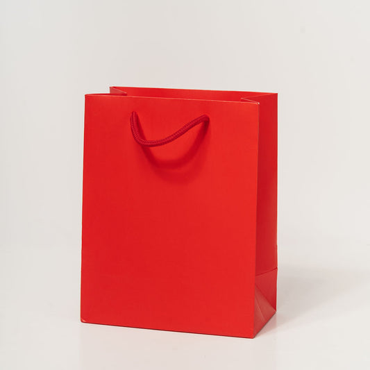 Sacs Luxe poignees cordelettes uni rouge L.18cm x l.10cm x H.23cm