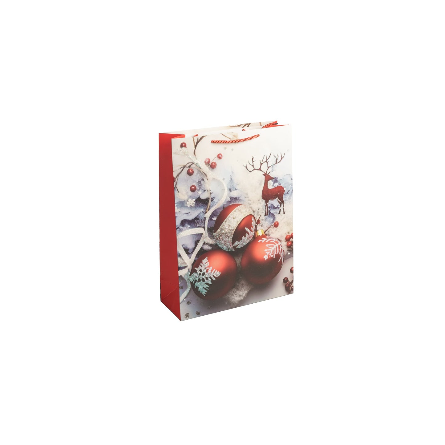 Sacs Luxe poignees cordelettes a motifs Noel 26x12x32cm