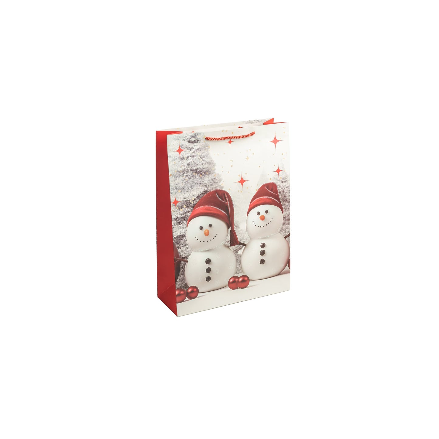 Sacs Luxe poignees cordelettes a motifs Noel 26x12x32cm