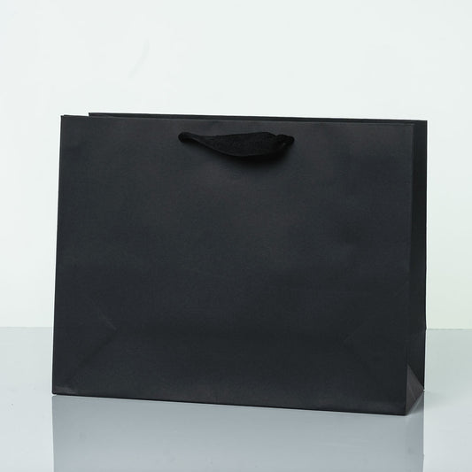 Sacs Luxe Kraft Noir avec poignee cordelette 31,9x25x11,5cm