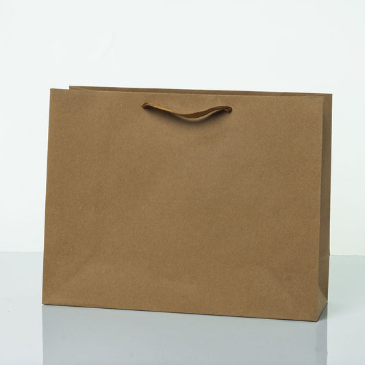 Sacs Luxe Kraft Naturel avec poignee cordelette 31,9x25x11,5cm