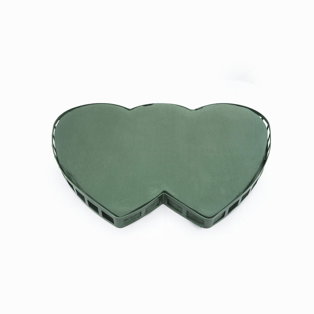 Coeur entre-mellee mousse verte + ventouse 57 x 43 cm