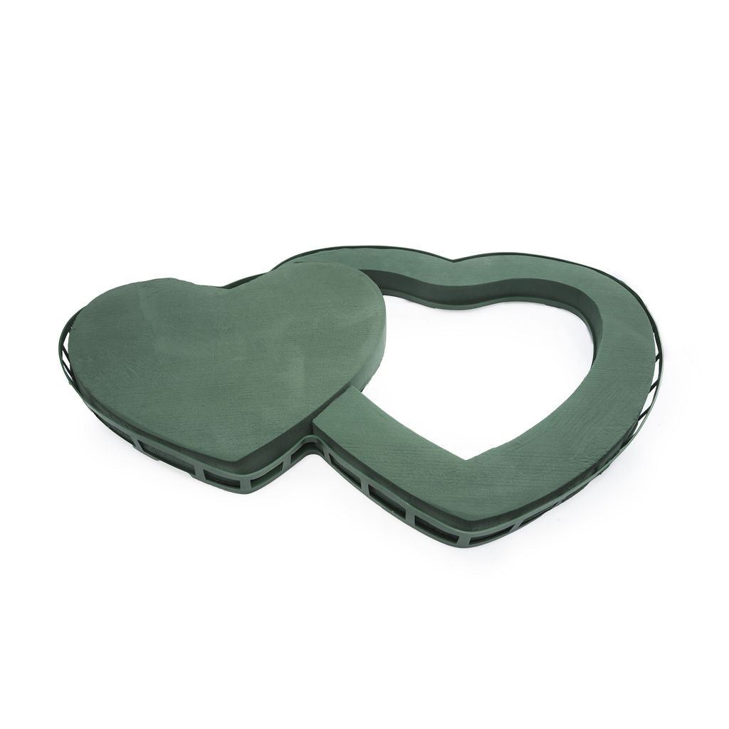 Coeur plein vide entre-mellee mousse verte + ventouse 70 x 48 cm