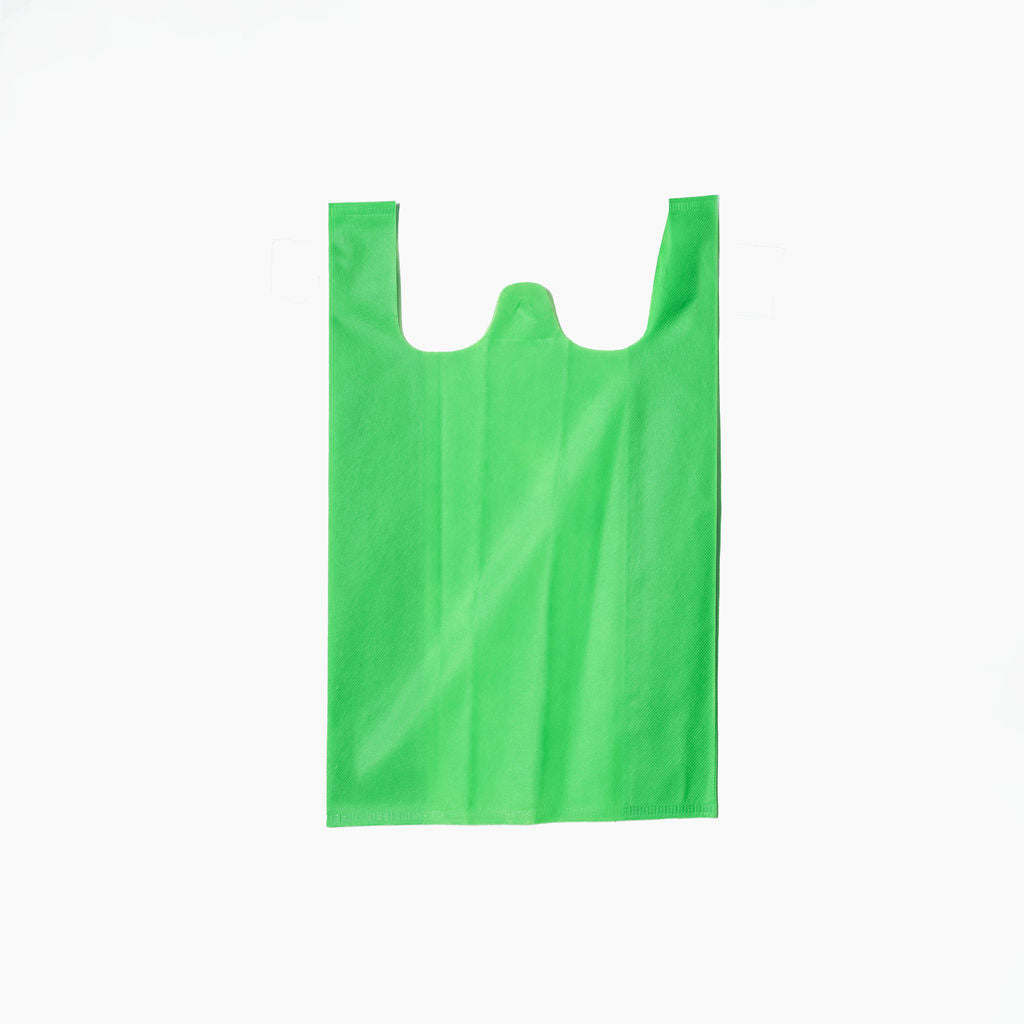 Sac non-tisse Vert a bretelles, 25x40x13cm