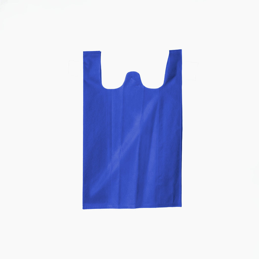 Sac non-tisse Bleu a bretelles, 25x40x13cm