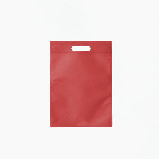 Sac non-tisse Rouge a poignee decoupe, 25x35cm