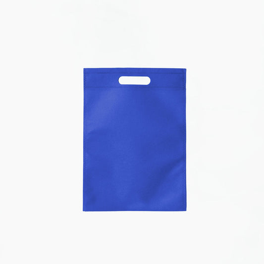 Sac non-tisse Bleu a poignee decoupe, 25x35cm