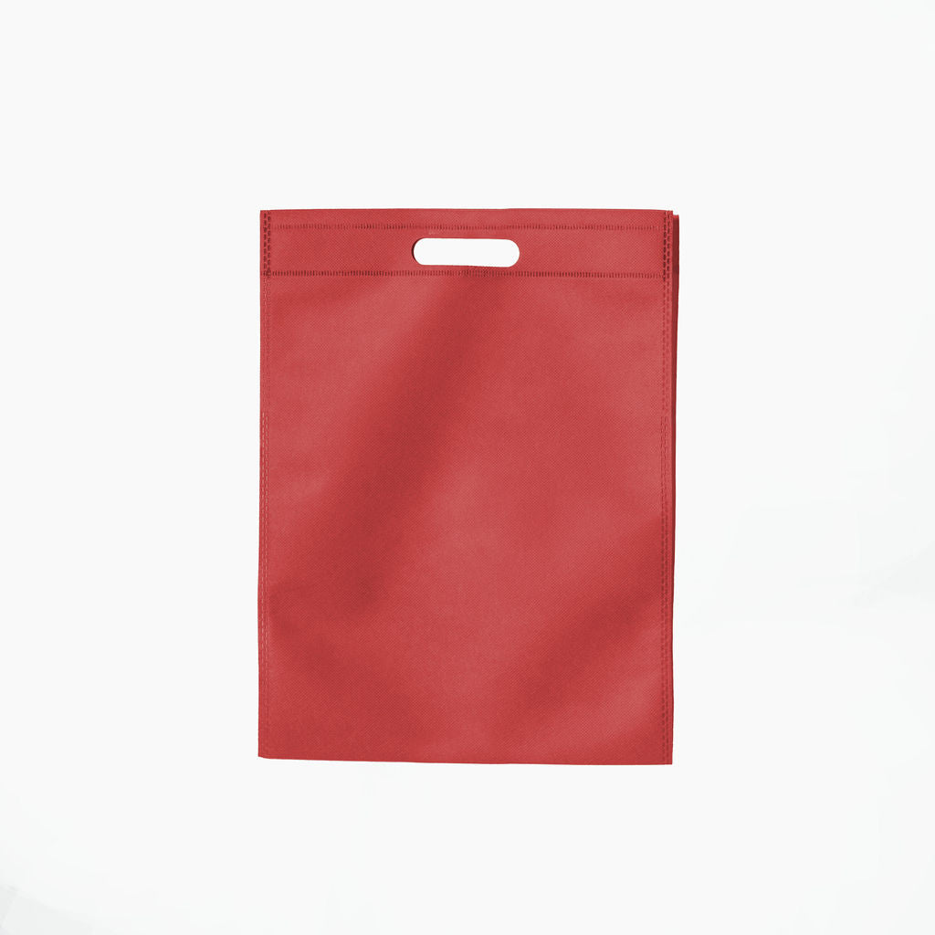 Sac non-tisse Rouge a poignee decoupe, 30x40cm