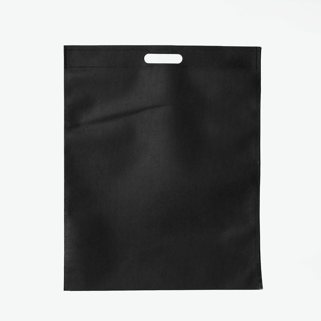 Sac non-tisse Noir a poignee decoupe, 40x50cm