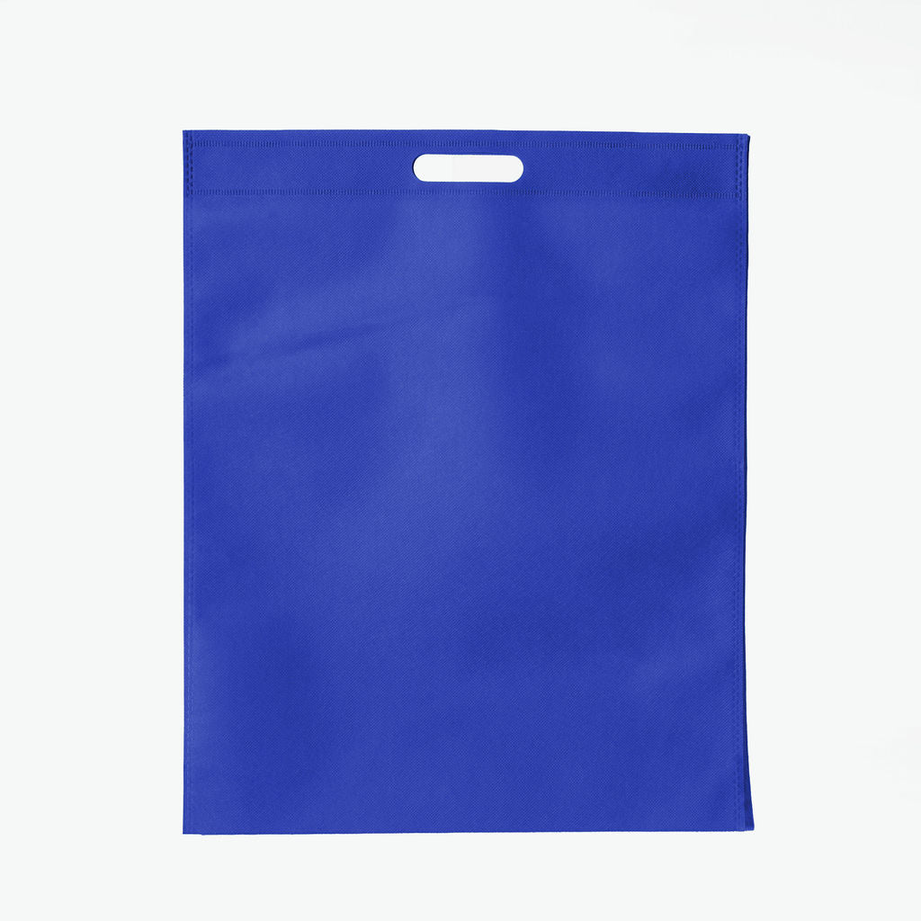 Sac non-tisse Bleu a poignee decoupe, 40x50cm