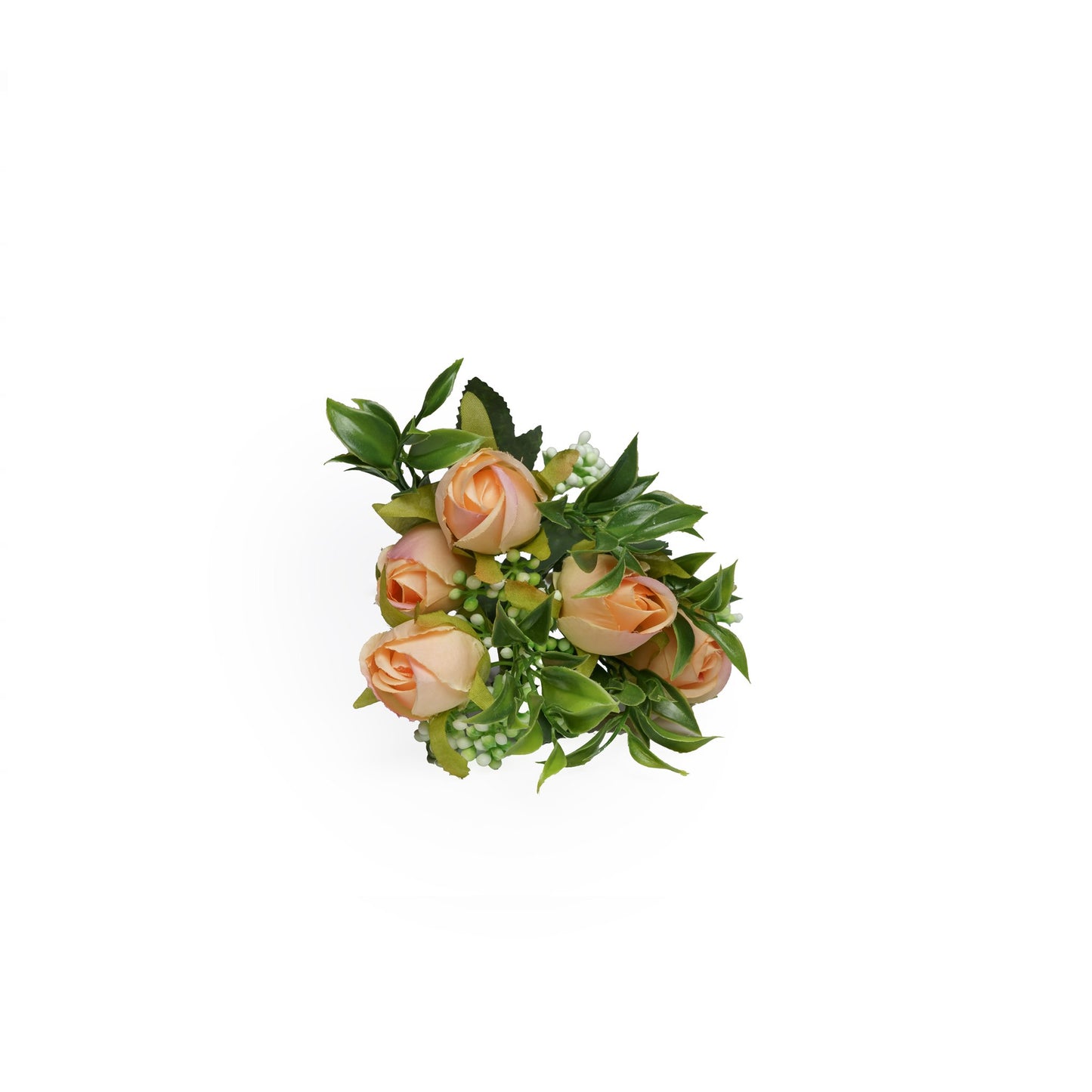 Bouquet de rose beige et feuillage artificielle