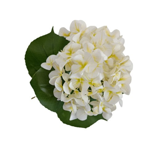 Branche d'hortensia blanche artificielle