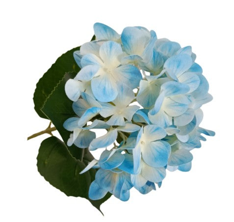 Branche d'hortentia bleu artificielle