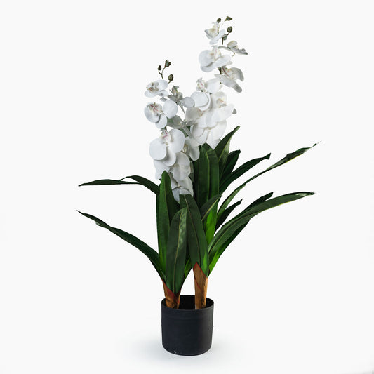 Orchidee 2 branches blanche artificiel H. 90cm