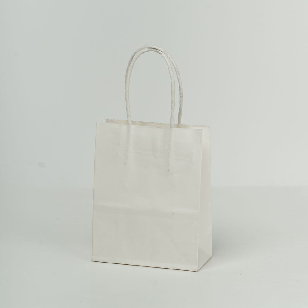 Sacs kraft poignees torsadees Blanc L.12 x l.6 x H.15cm