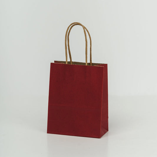 Sacs kraft poignees torsadees Rouge L.12 x l.6 x H.15cm