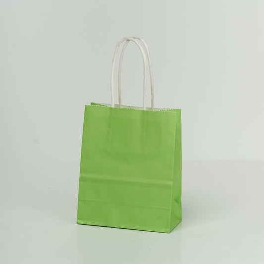 Sacs kraft poignees torsadees Vert L.12 x l.6 x H.15cm