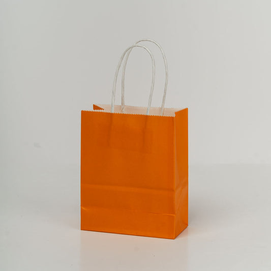 Sacs kraft poignees torsadees Orange L.12 x l.6 x H.15cm