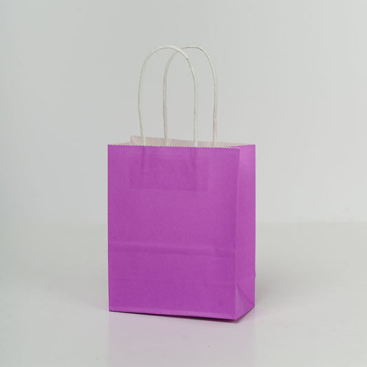 Sacs kraft poignees torsadees Violet L.12 x l.6 x H.15cm