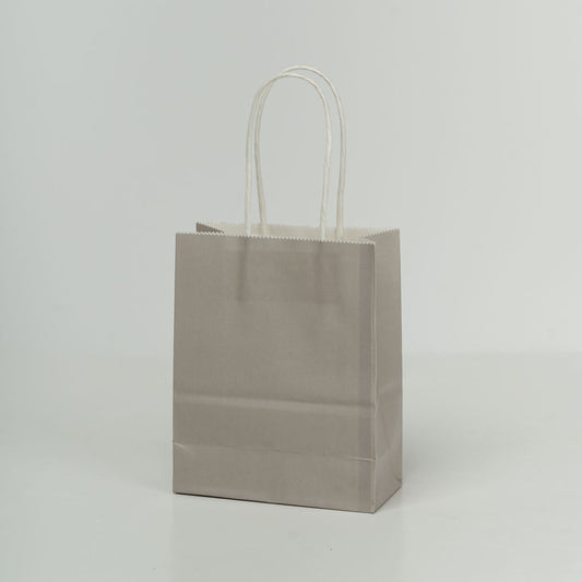 Sacs kraft poignees torsadees Gris L.12 x l.6 x H.15cm