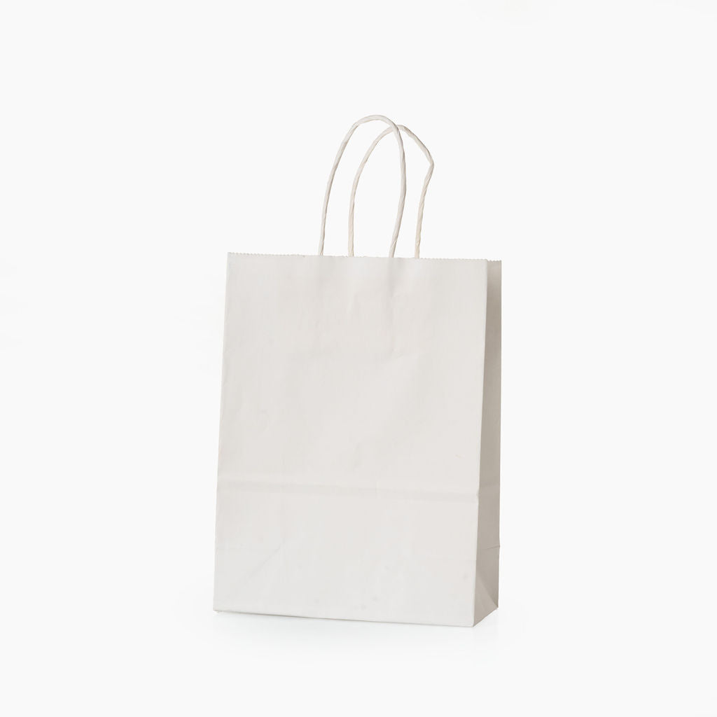 Sacs kraft poignees torsadees Blanc L.16x l.8 x H.22cm